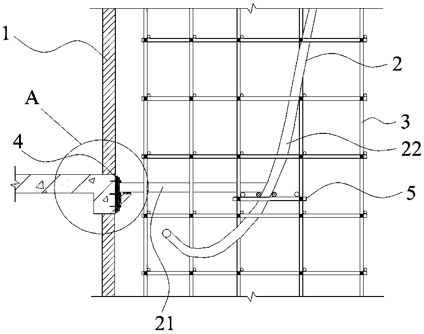 Wall fastener for special-shaped curtain wall building scaffold