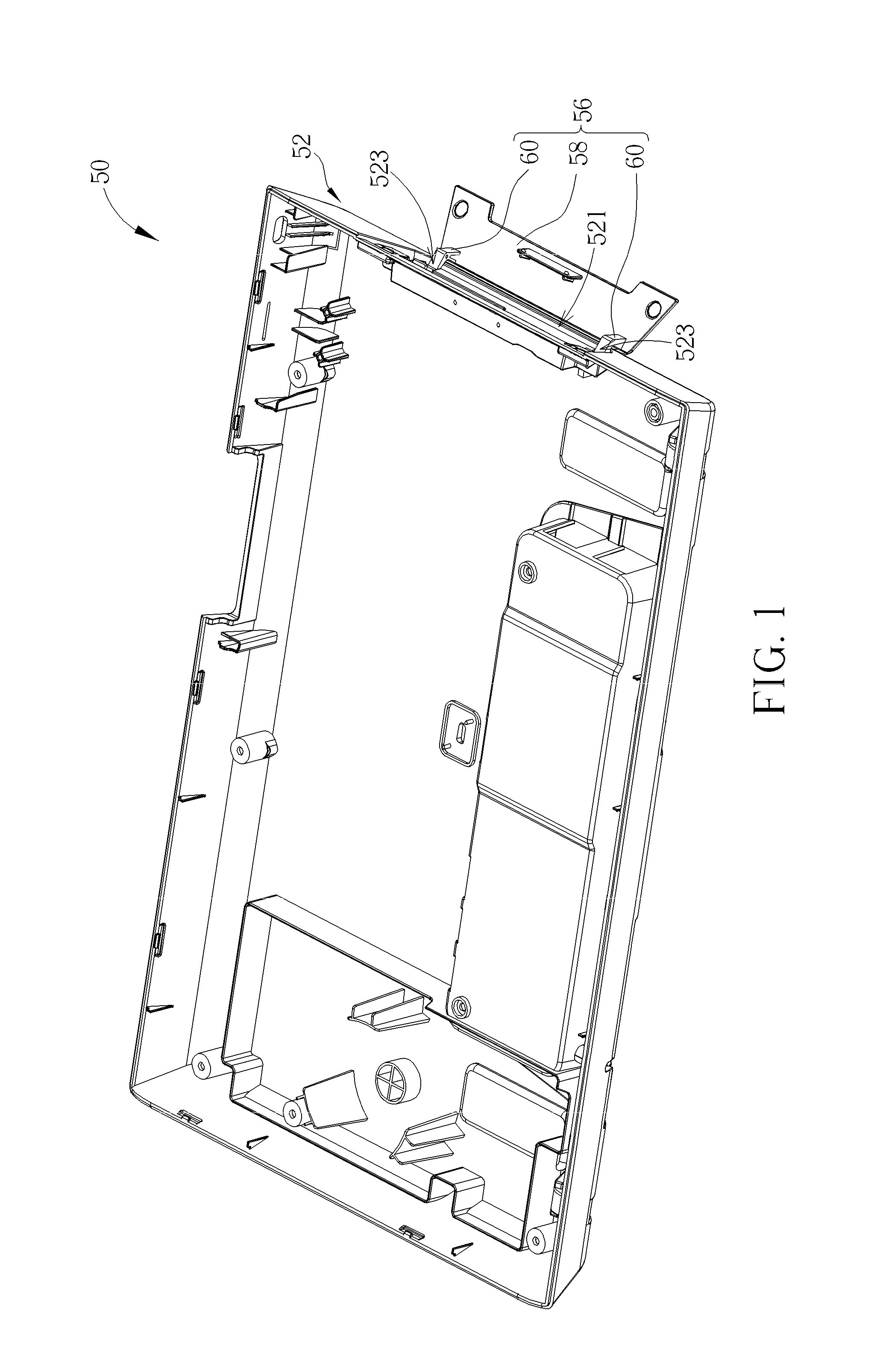 Door structure with easy assembly and electronic device therewith