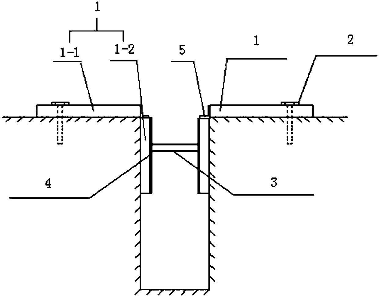 Groove notch supporting structure, construction method and groove ...