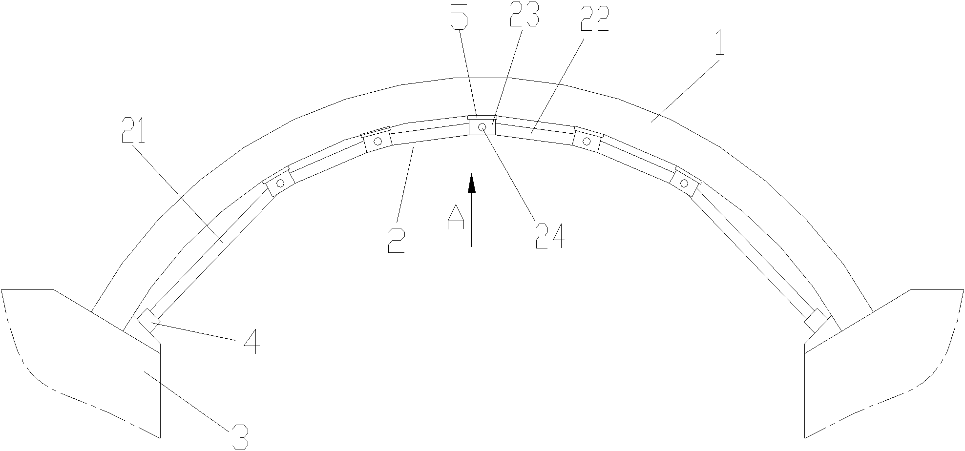 Reinforced combined arch ring for arch bridge