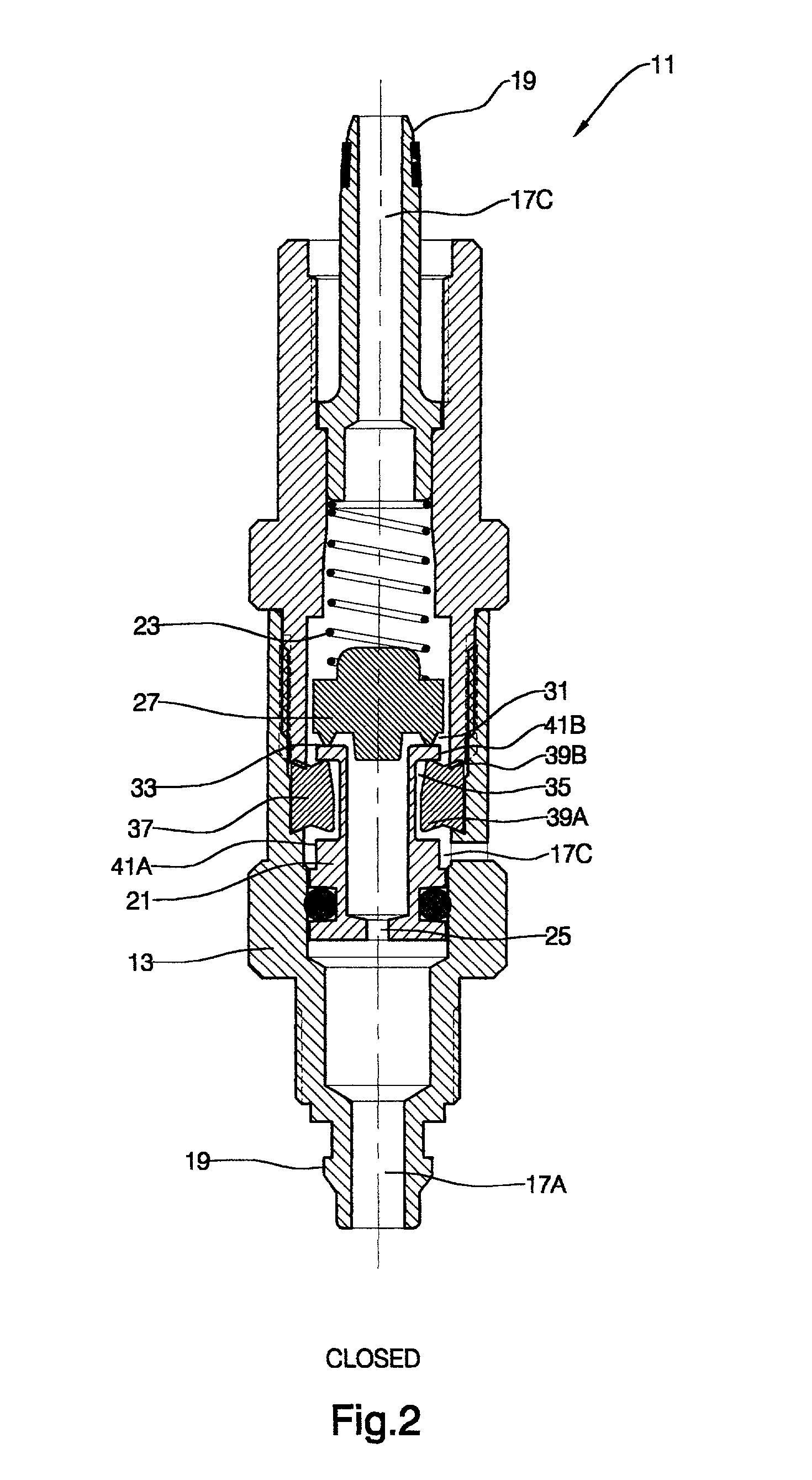 Pressure-controlled three-way valve device for transport vehicle tires and remote pressure control method