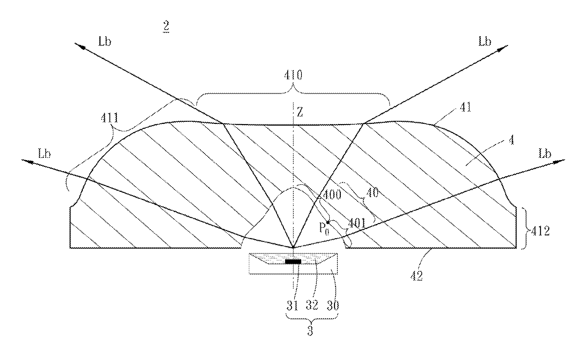 LED lens and light source device using the same