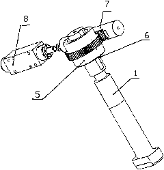 Self-rotating clamping device used for rapidly changing upper anvil for forging press