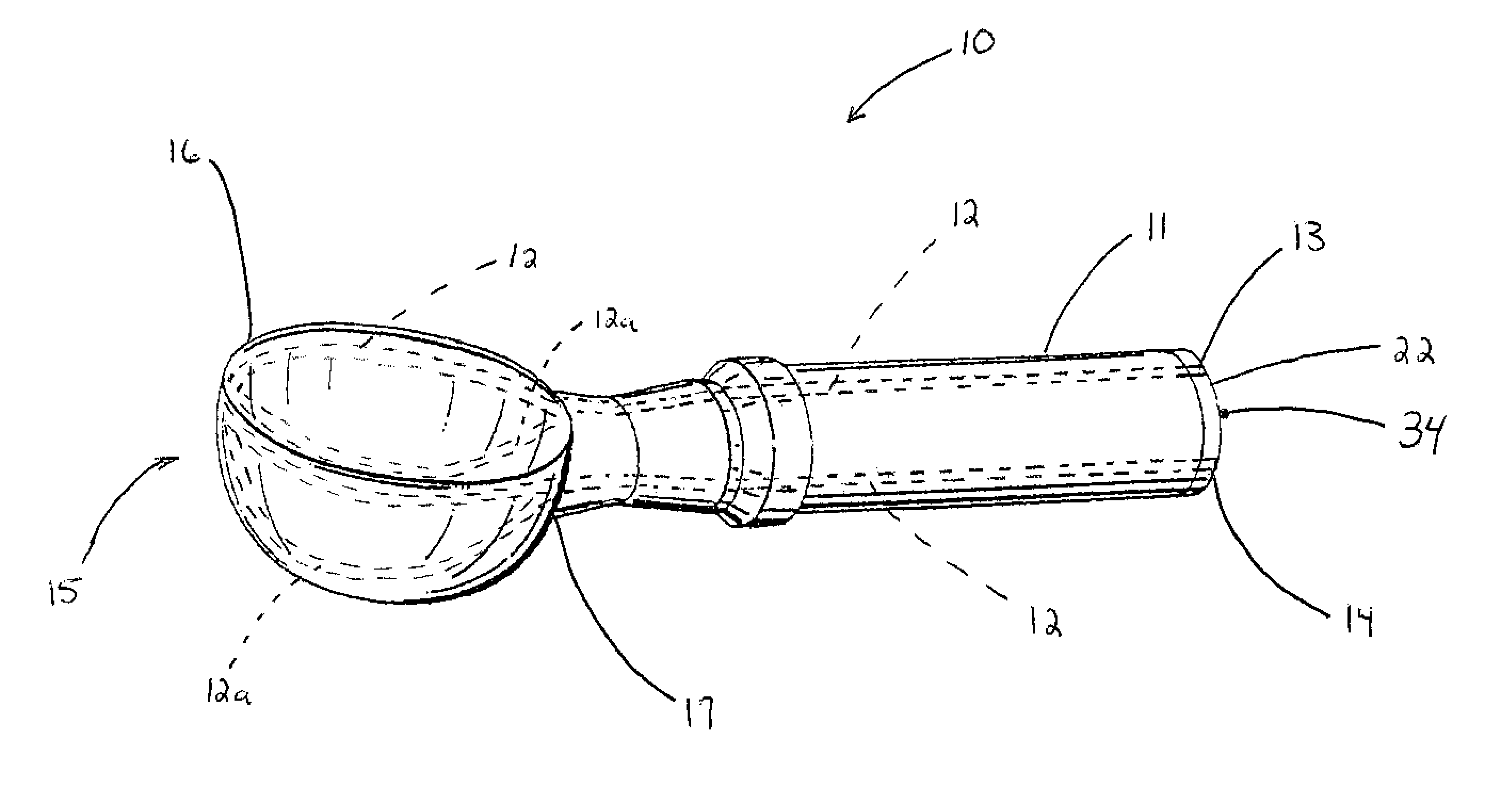 Forced hot air ice cream scoop