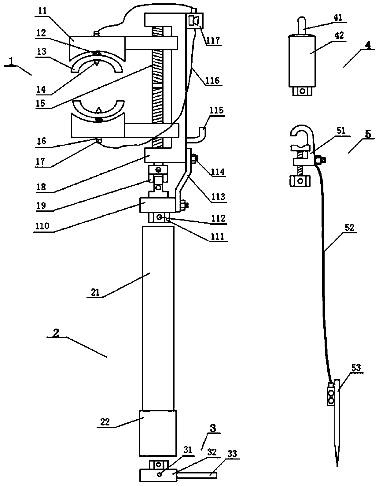 Portable overhead insulated conductor grounding device