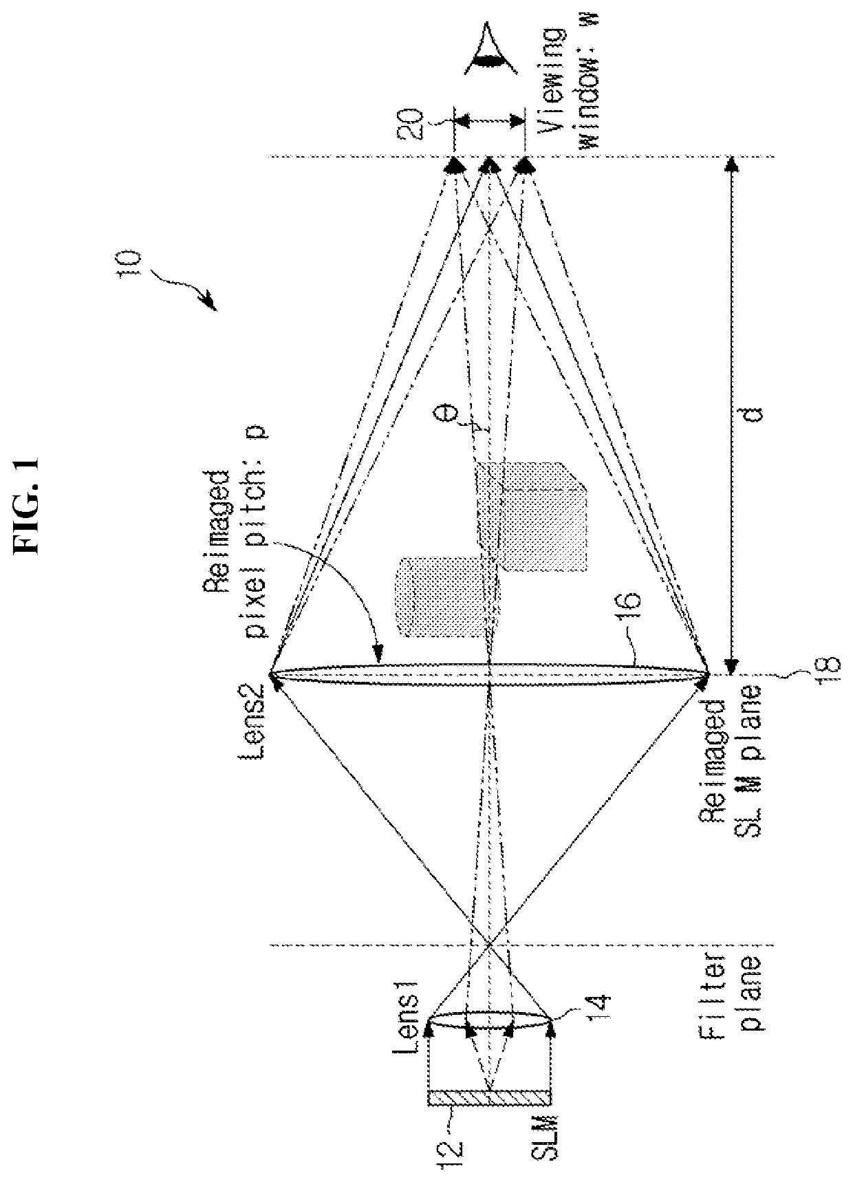 Module controlling viewing window, device for hologram display and method for displaying hologram