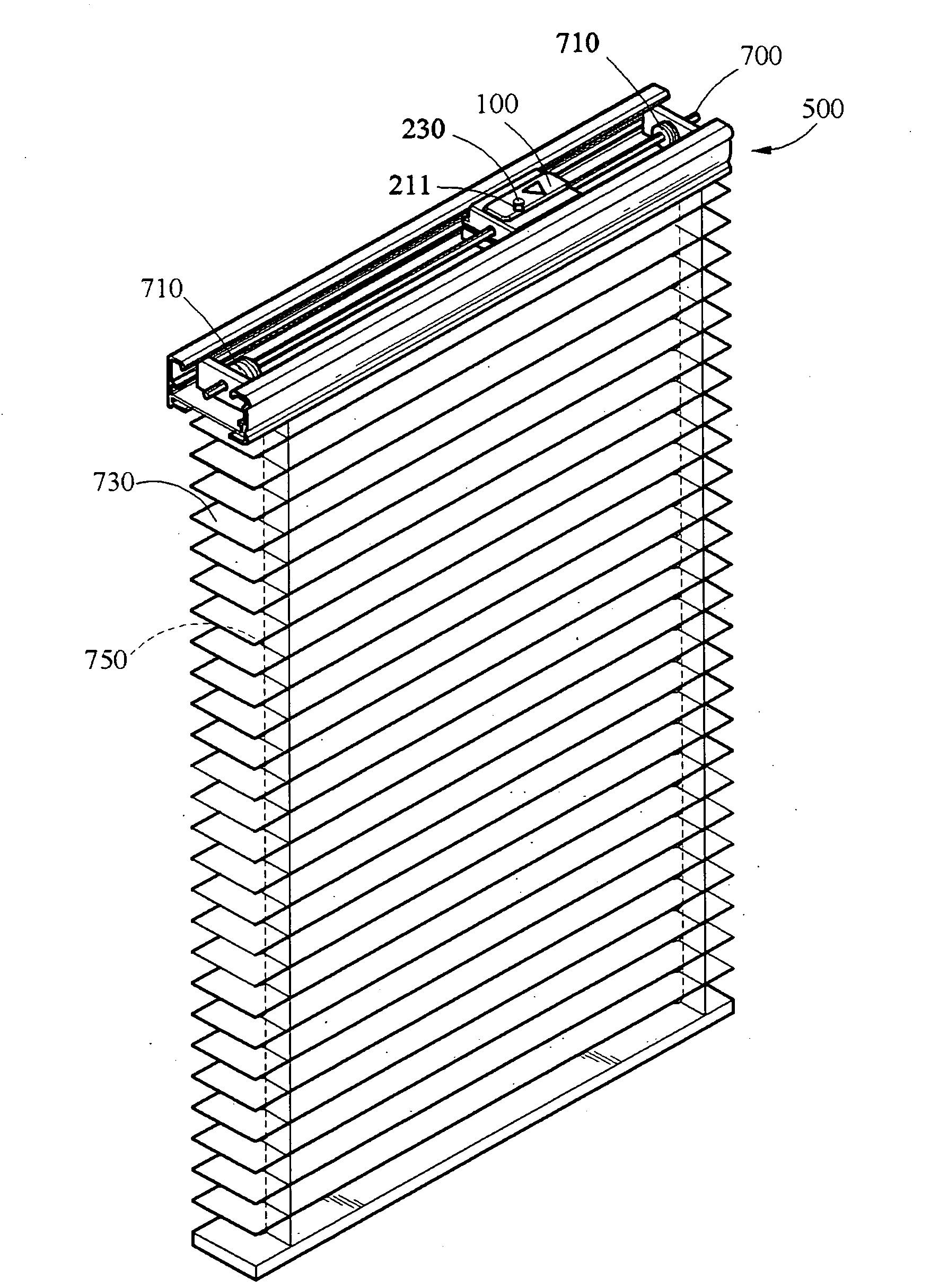Combination structure of spring power assembly and head rail