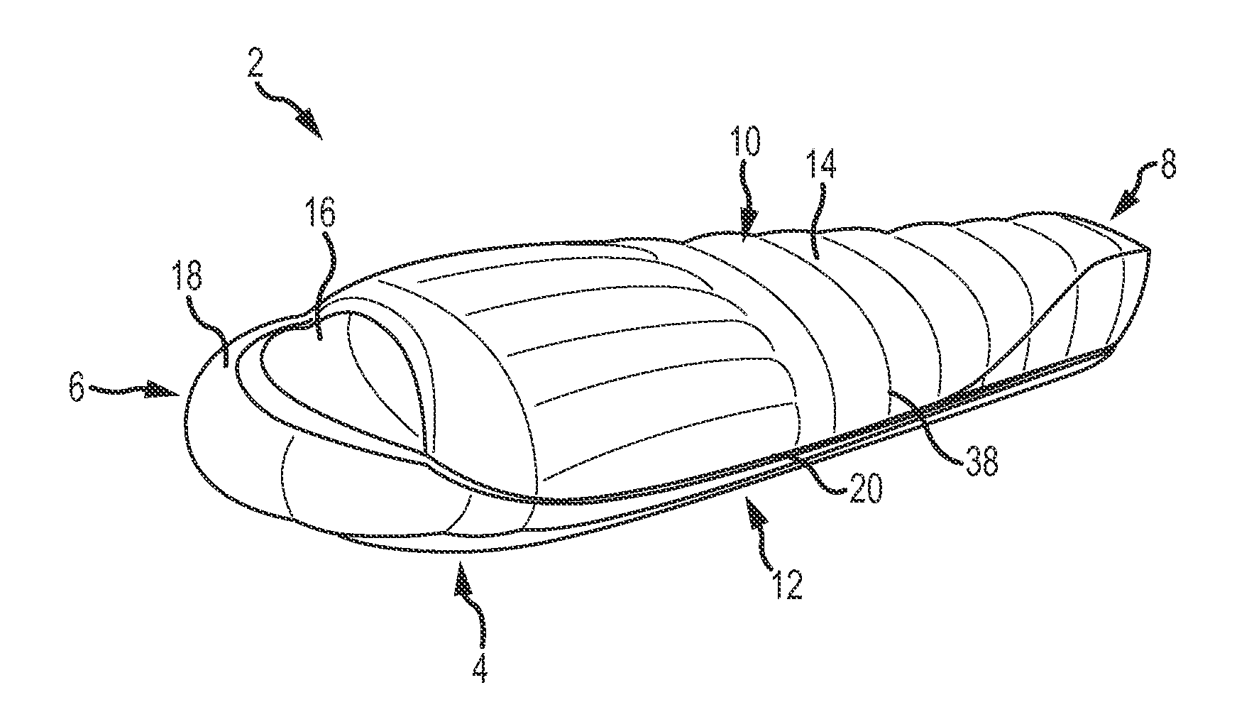 Sleeping bag with integrated inflatable ground mat