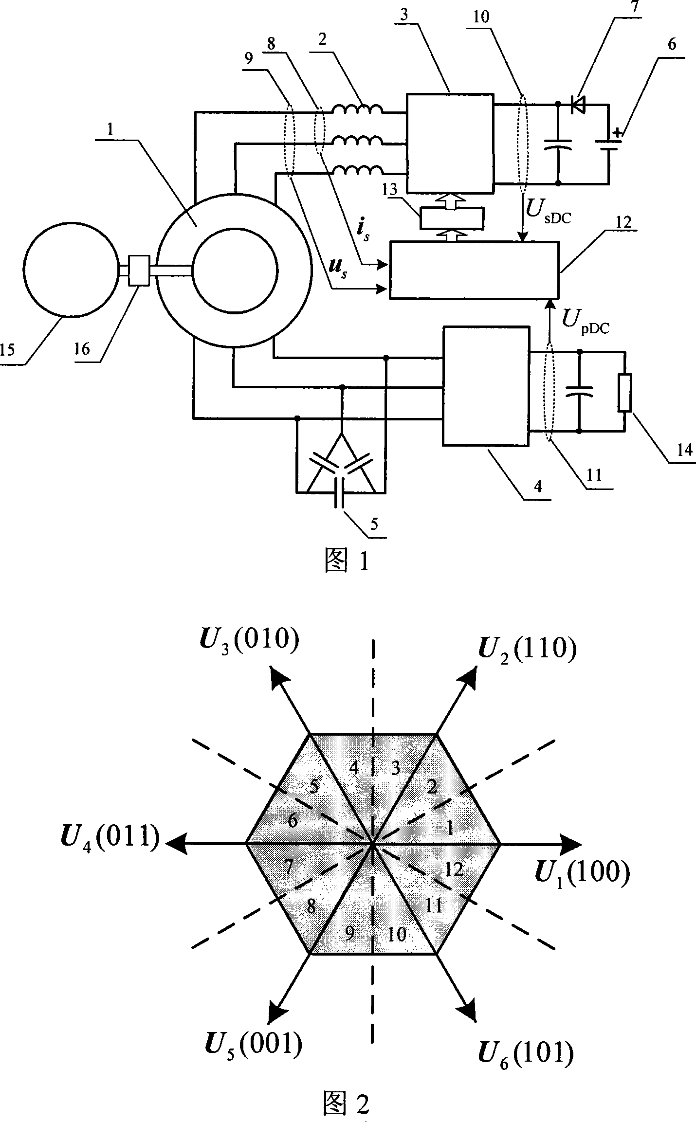 Instant power direct control method for stator duplex winding asynchronous machine power generation system