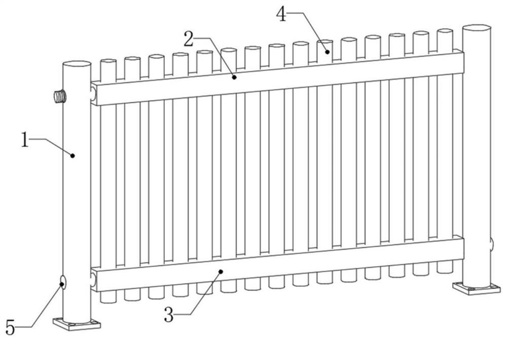 Safety fence of flood discharge river channel