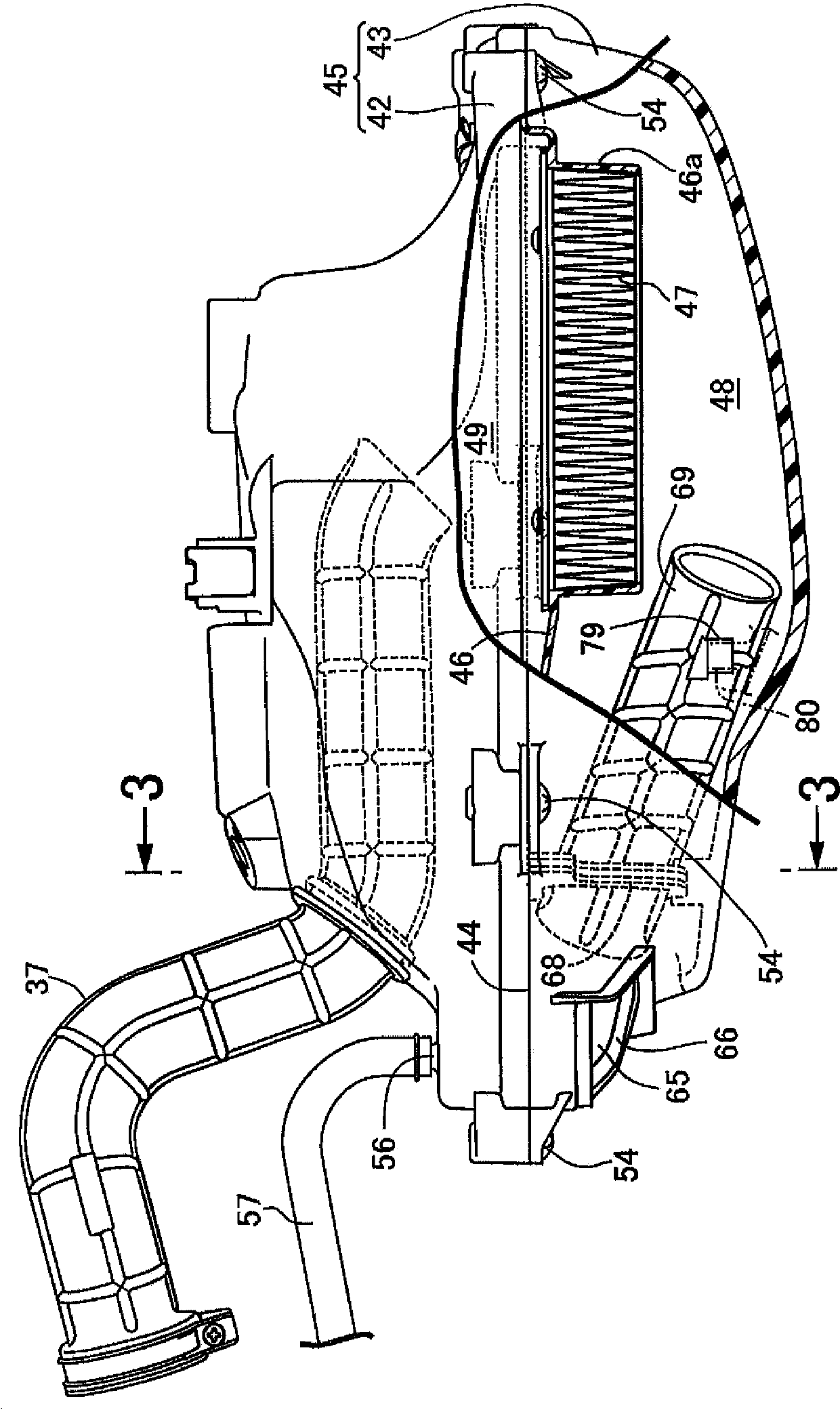 Air filter of internal combustion engine for saddle type vehicle