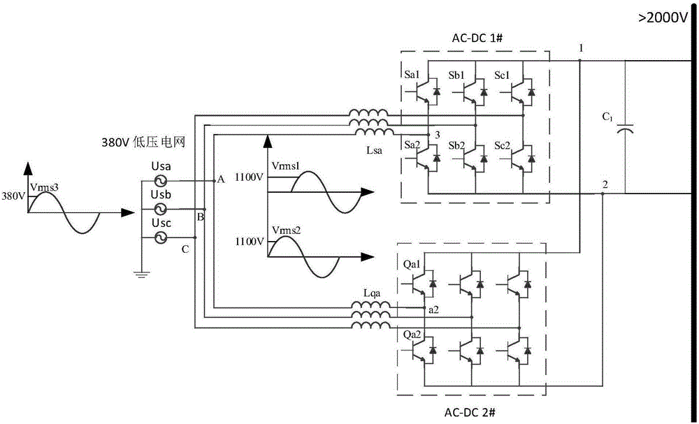 Transformer-free three-phase DC-AC convertor for direct-current micro grid