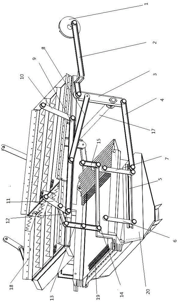 Multi-link drive mechanism for harvester