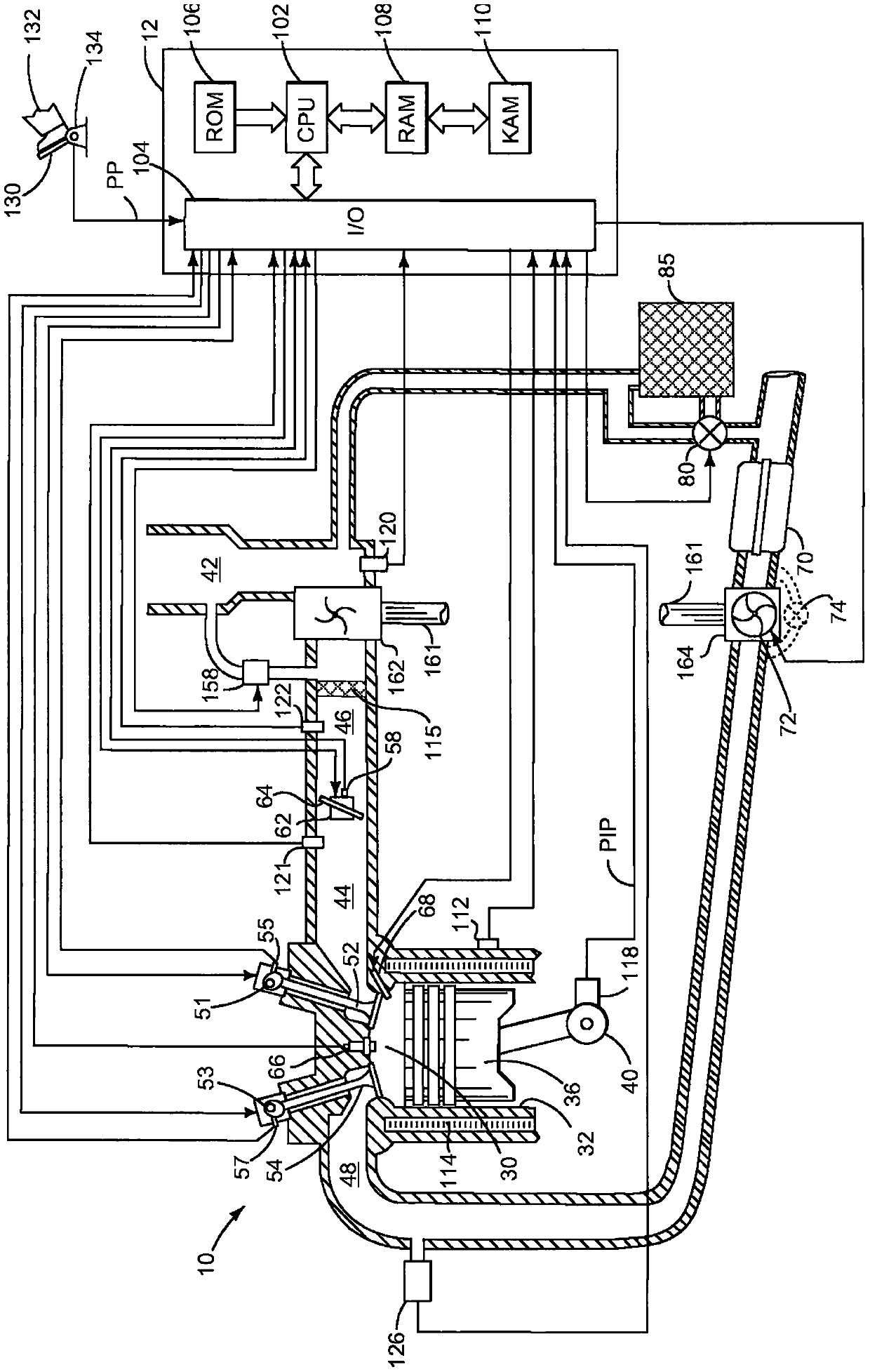 internal combustion engine with turbine