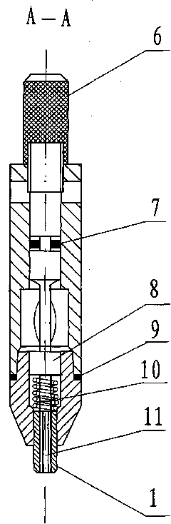 Nozzle device of spiral core control flow beam for micro-abrasive air jet machining