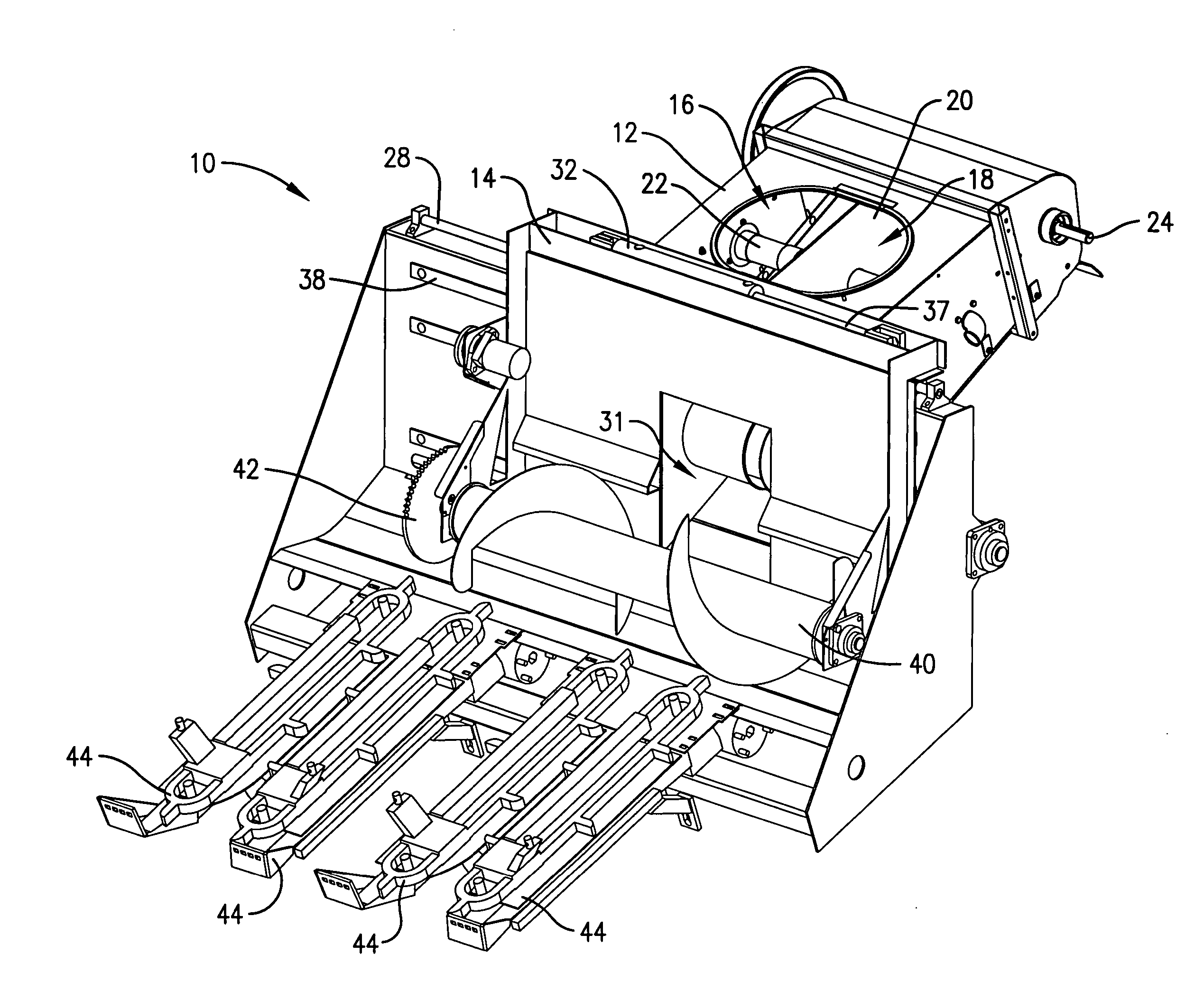 Shuttle auger for continuous harvesting of multi-crop research plots