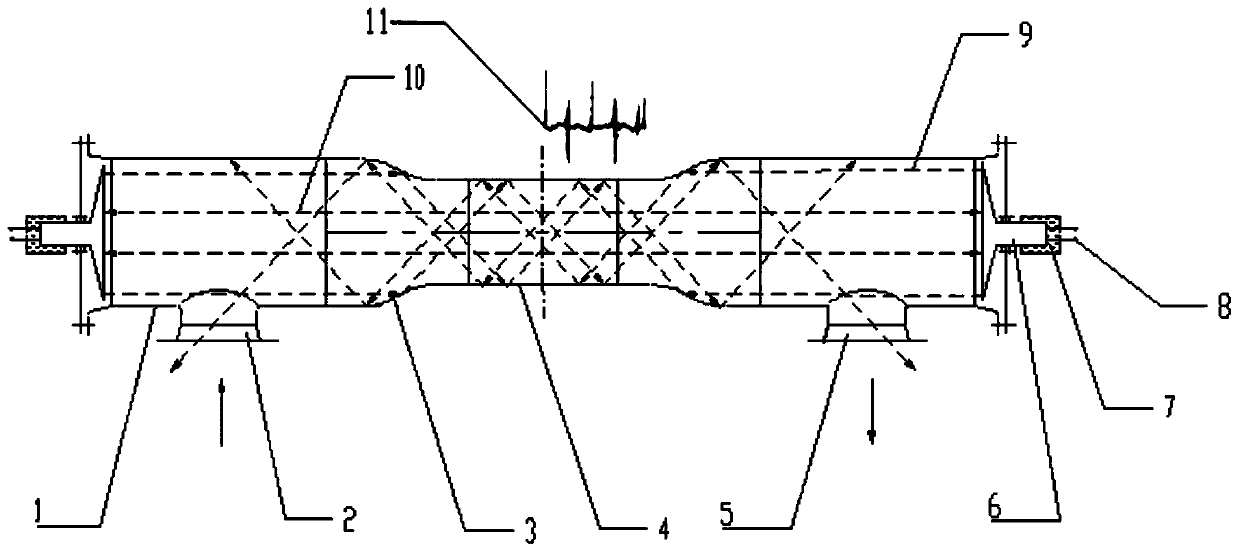 Ultrasonic wave acting method and device