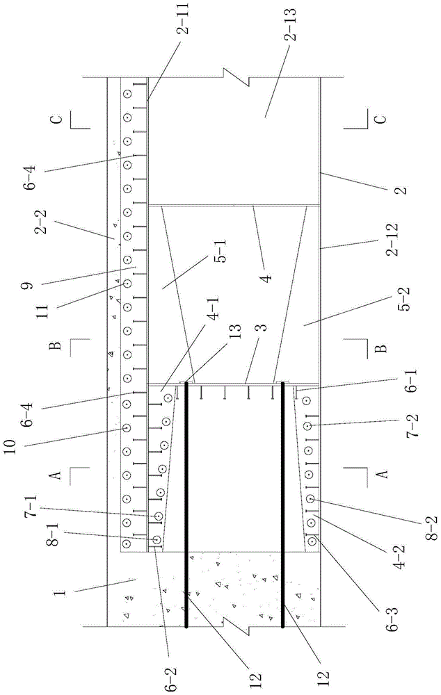 A kind of structure of steel-concrete joint section of steel beam insertion type mixed beam