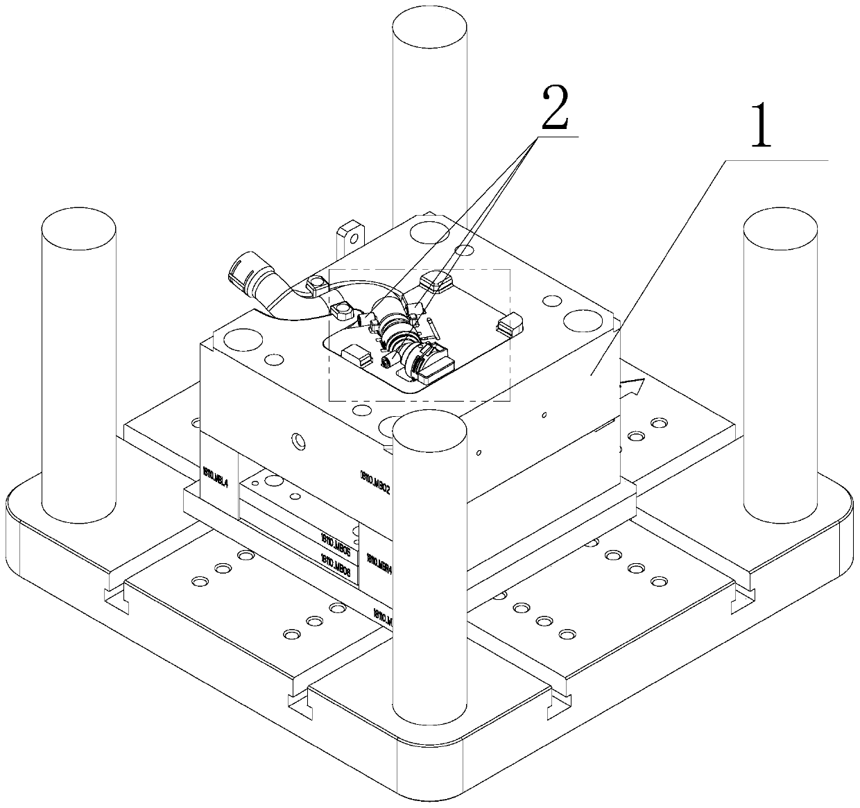 Injection molding rubber coating mold for rubber tubing