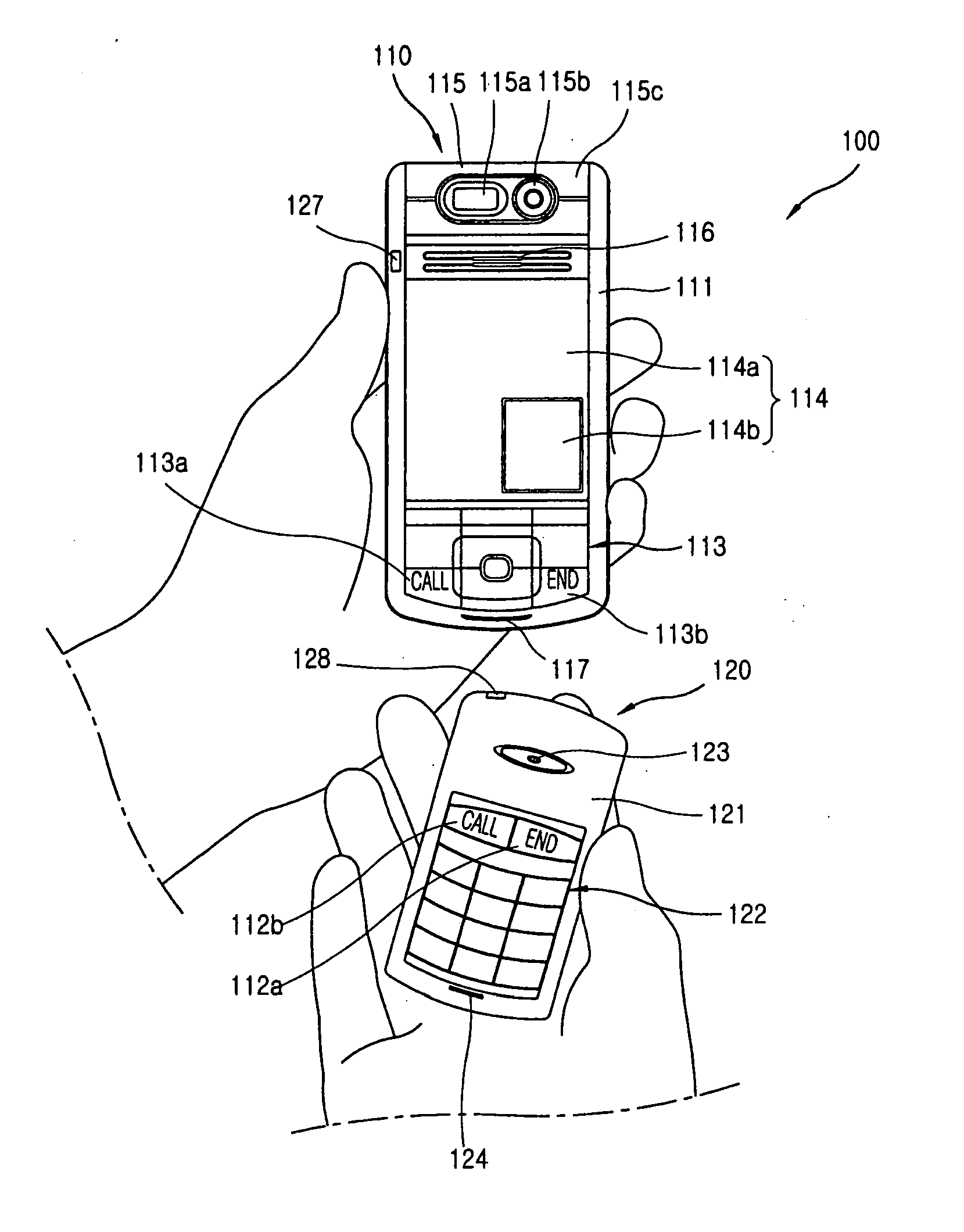 Detachable mobile terminal for image communication and operating method thereof