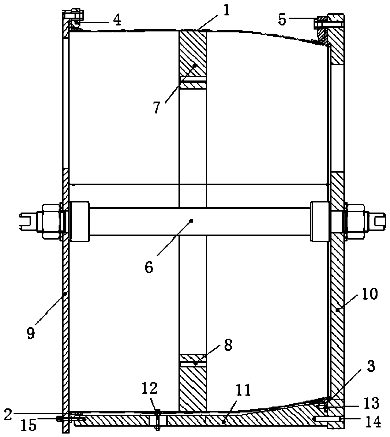A clamping device for riveting assembly of large thin-walled components