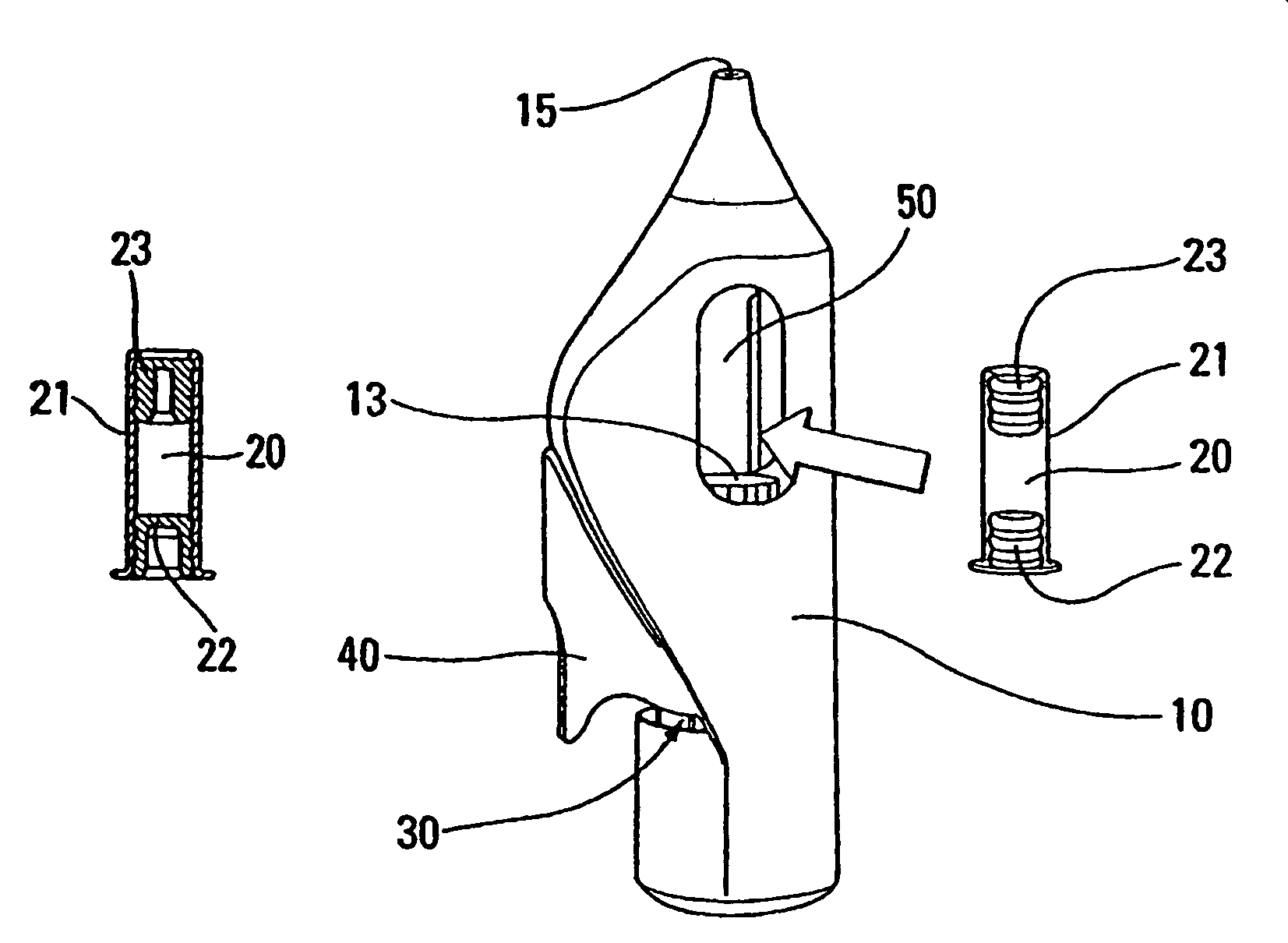 Fluid product spraying device