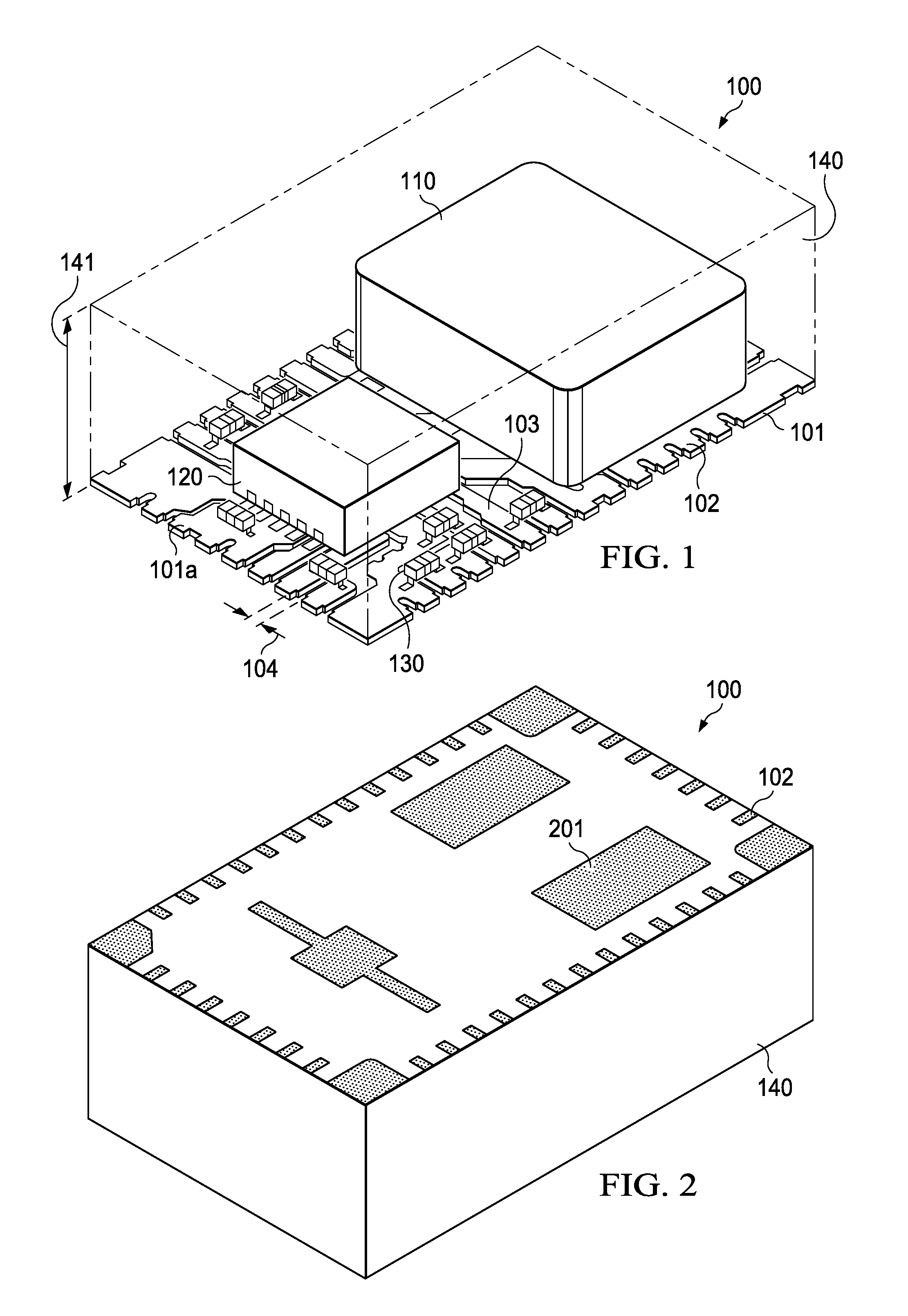 Multi-component electronic system having leadframe with support-free with cantilever leads