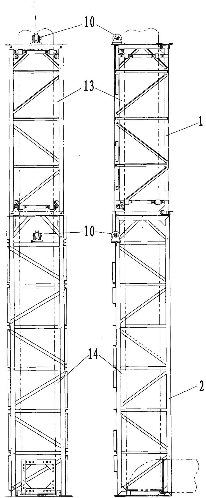 Device and method for mounting upright post of spanning frame