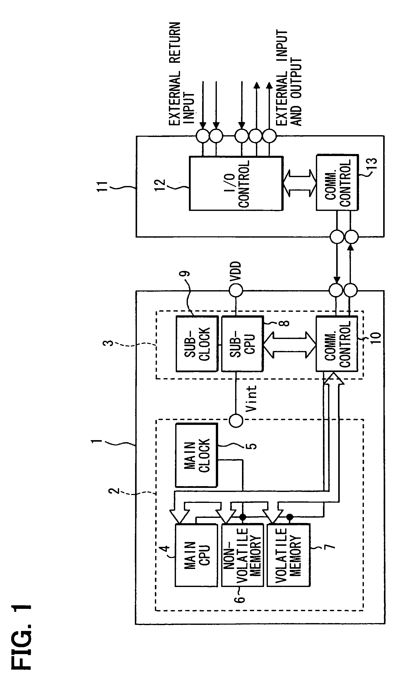 Microcomputer system with reduced power consumption