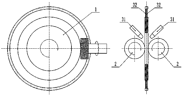 A processing device for processing anti-pinch grooves of ultra-thin diamond cutting discs