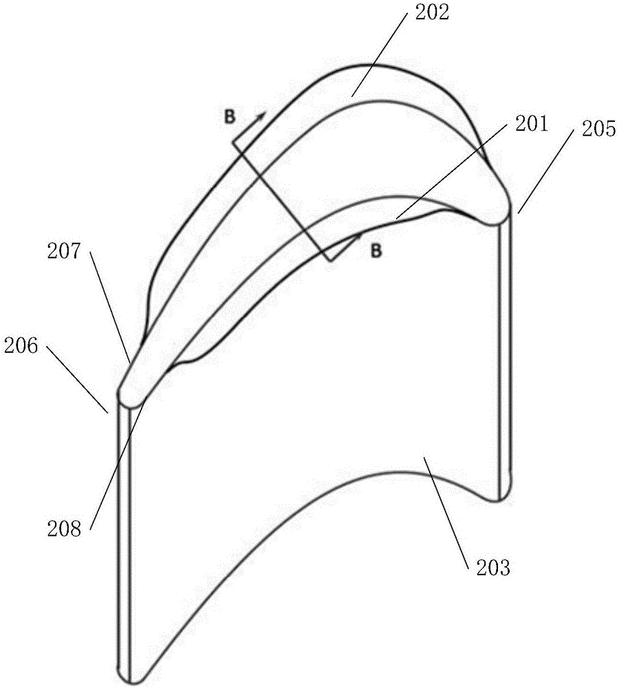 Blade with small wing rib blade tip and turbine utilizing blade
