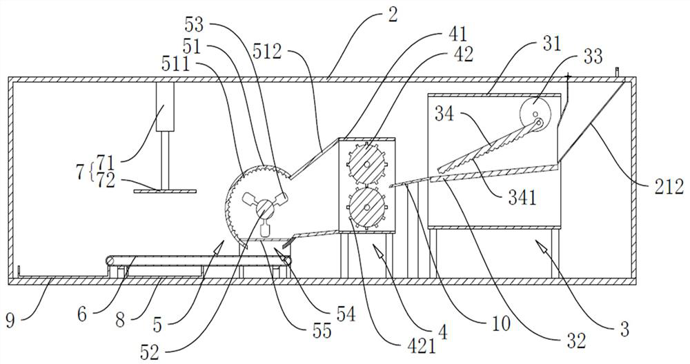 A mobile complex garbage classification processing equipment