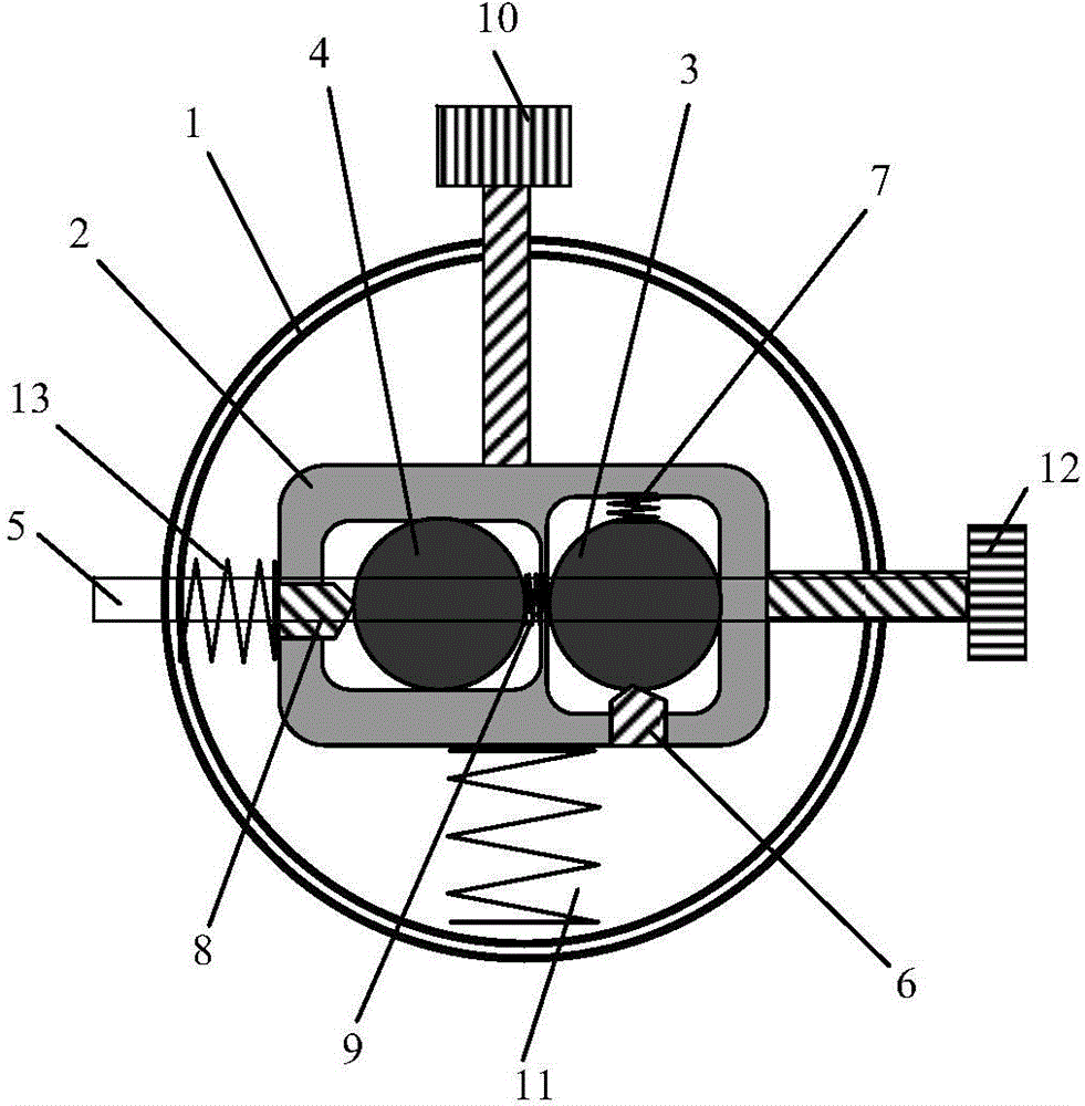 Double-beam parallelization and collimation regulating device