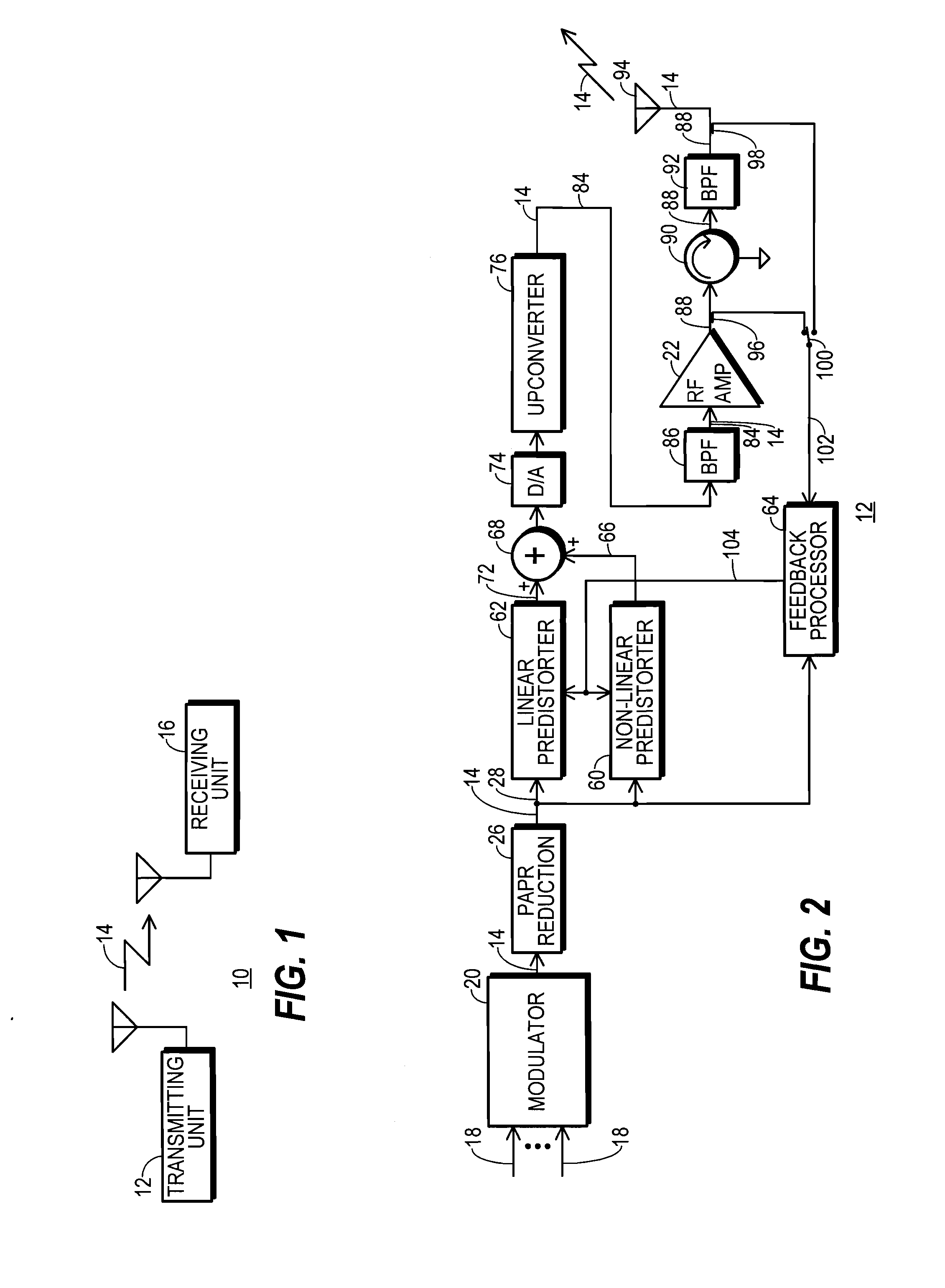 Transmitting unit that reduces papr using out-of-band distortion and method therefor