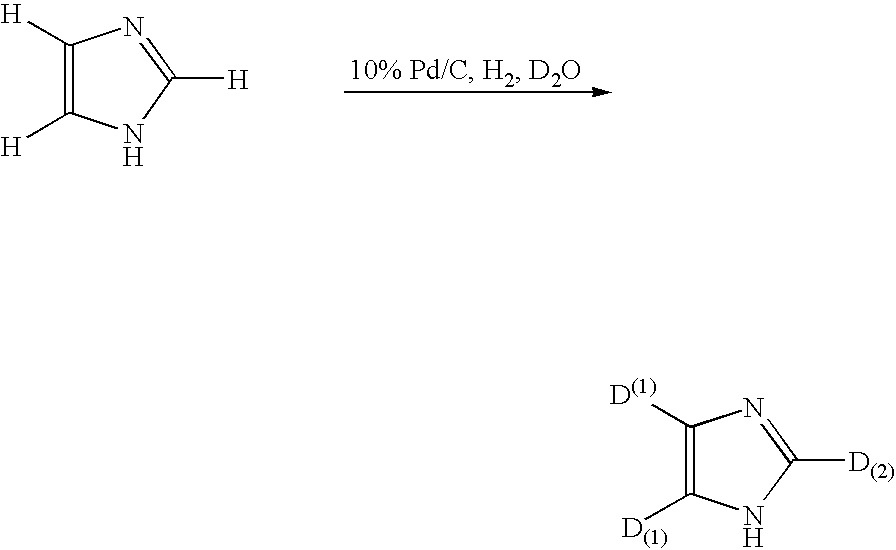 Method for deuteration or tritiation of heterocyclic ring