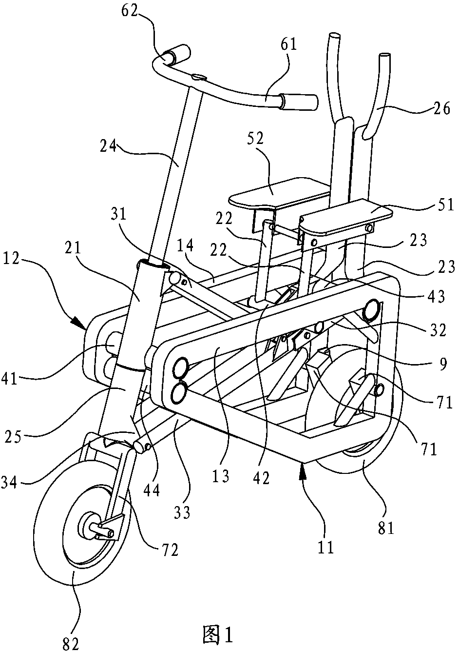 One-step folding bicycle