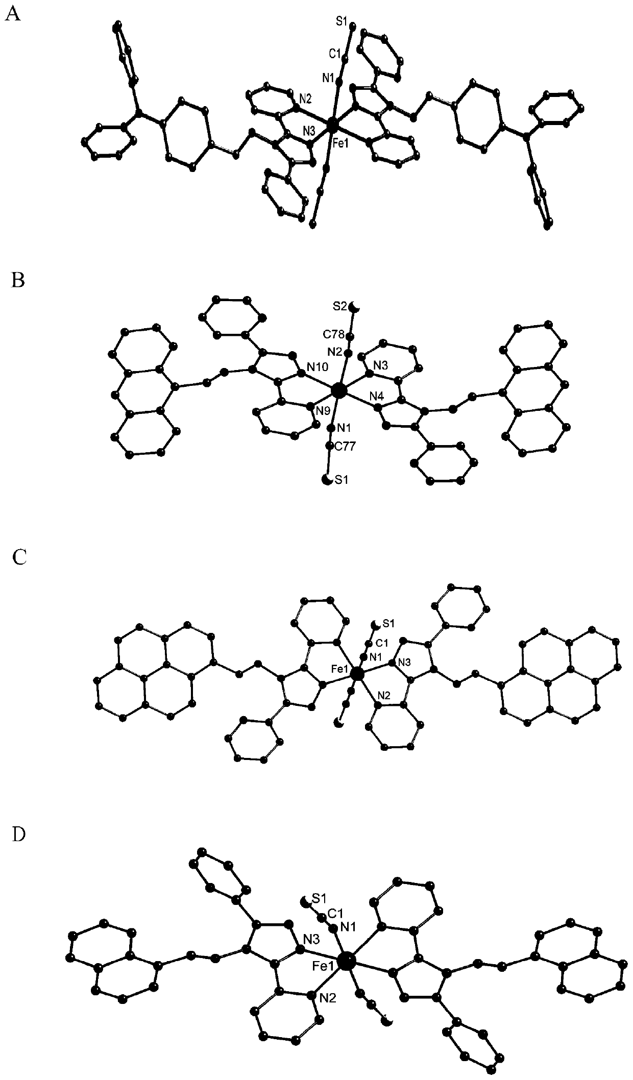 A kind of spin cross-fluorescence bifunctional complex, preparation method and application thereof