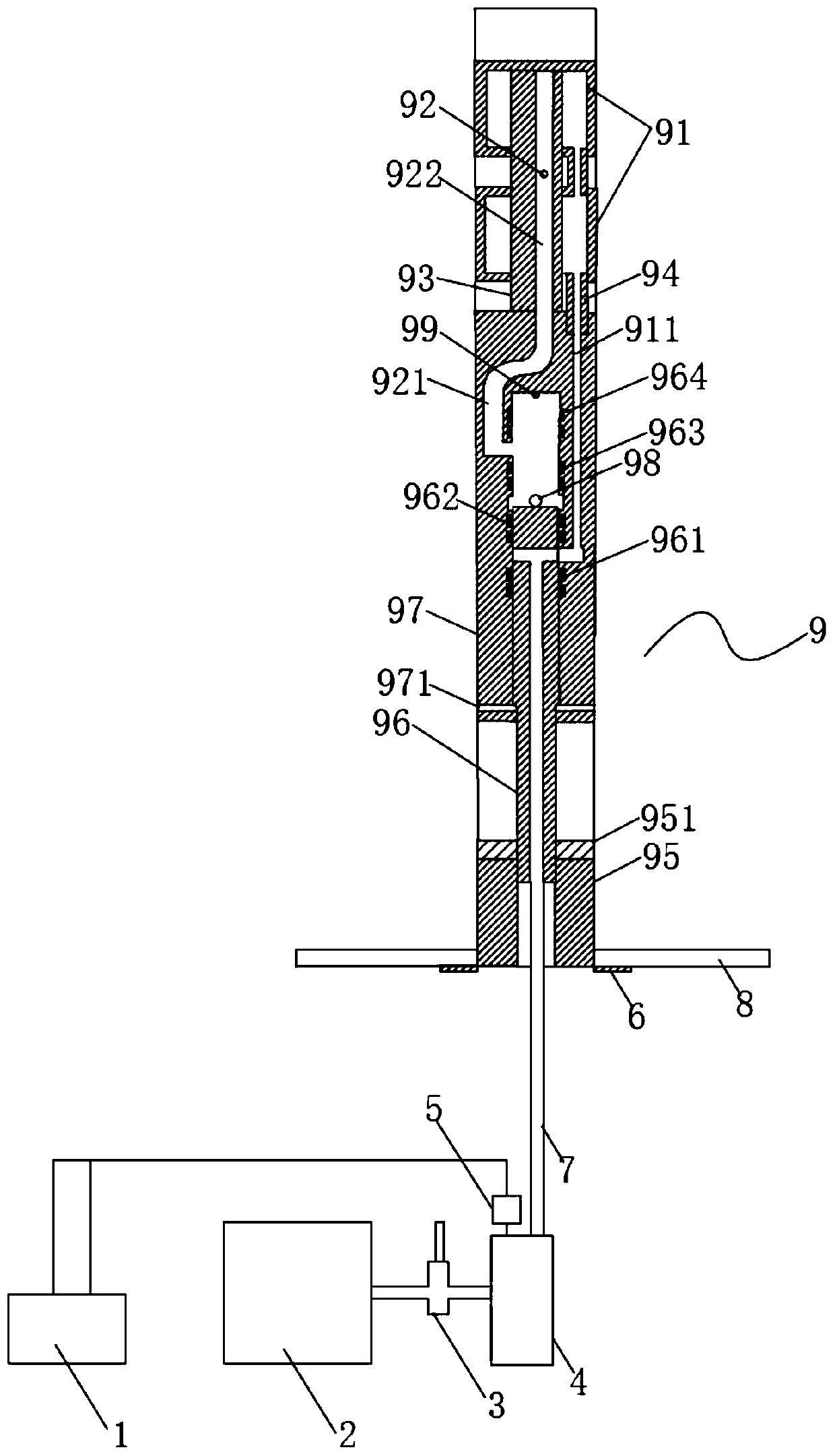 Hydrofracturing test system and test method