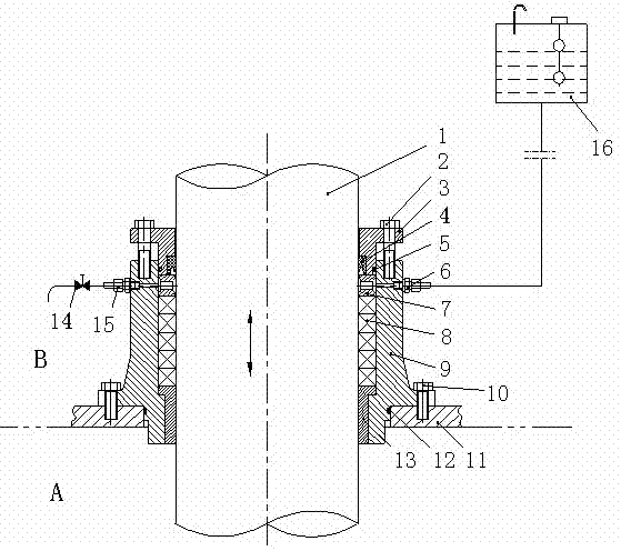 Movable sealing device for telescopic full-revolving rudder paddle