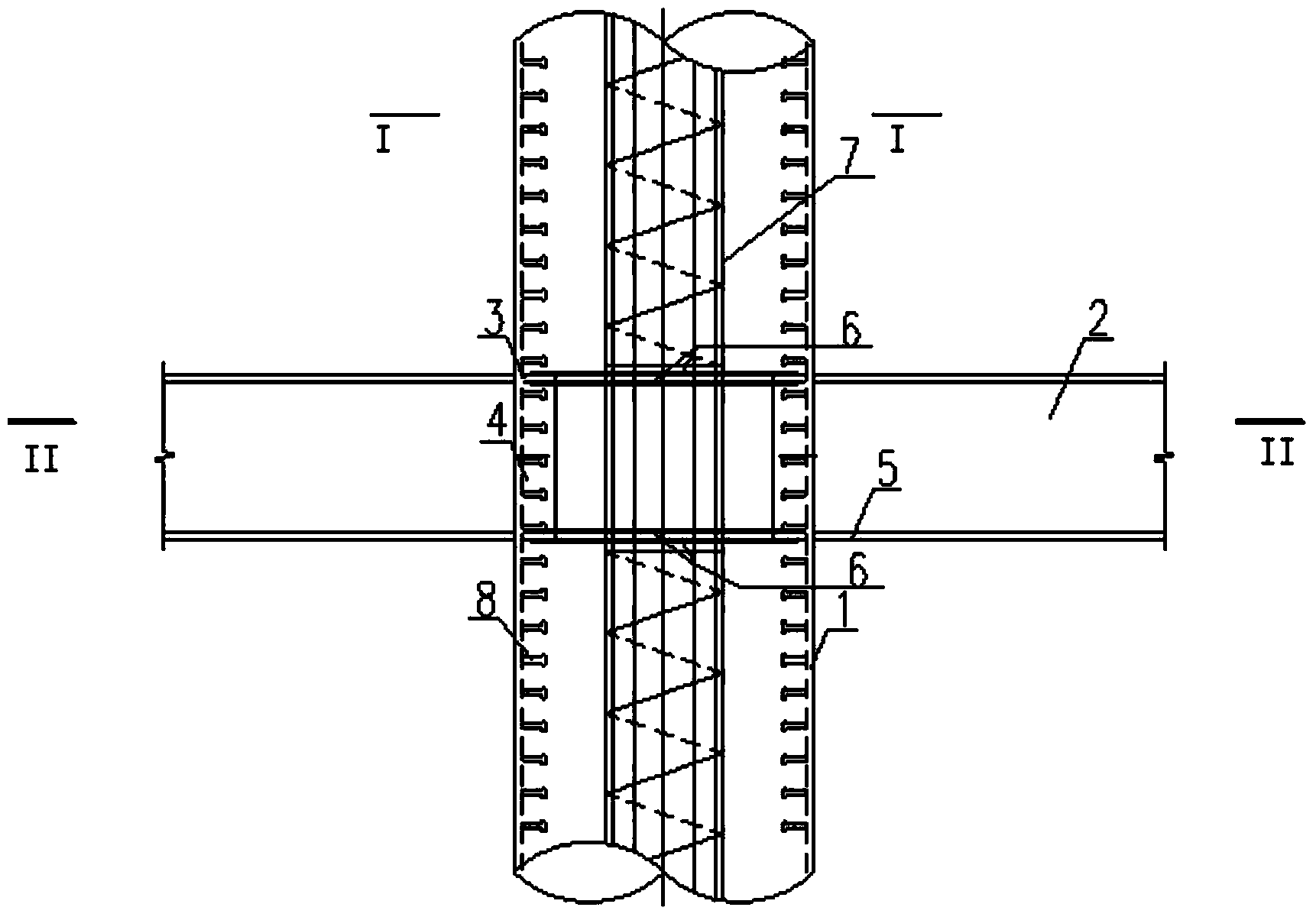 Joint of concrete-filled steel-tubular column and steel beam and architectural structure system