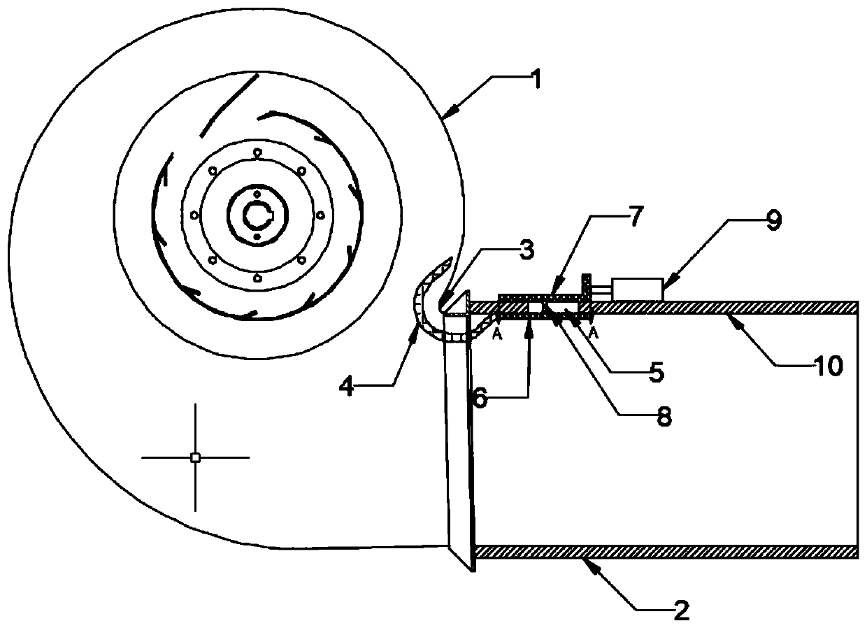 Centrifugal fan structure with variable volute tongue