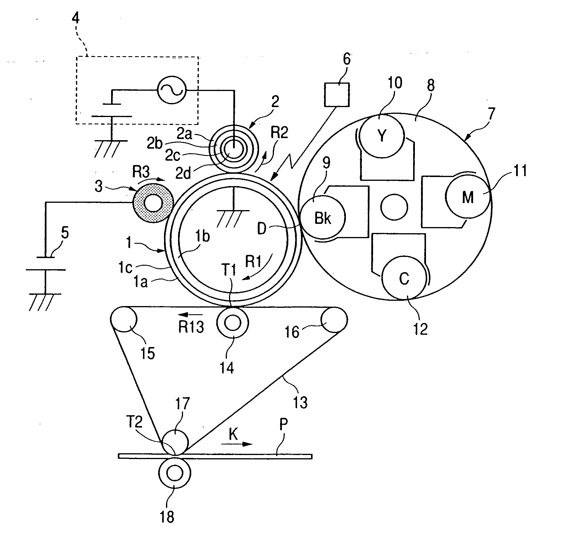 Charging apparatus having auxiliary charger rubbing against image bearing member
