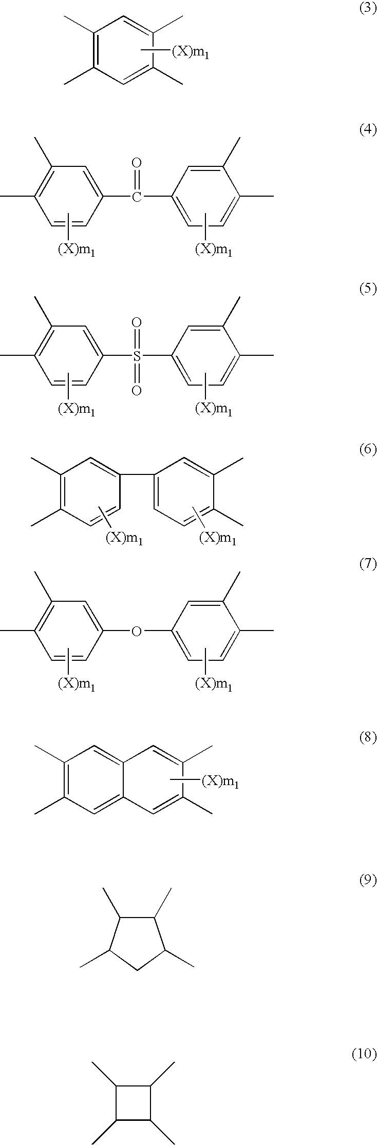 Polyamide acid-containing composition for forming antireflective film