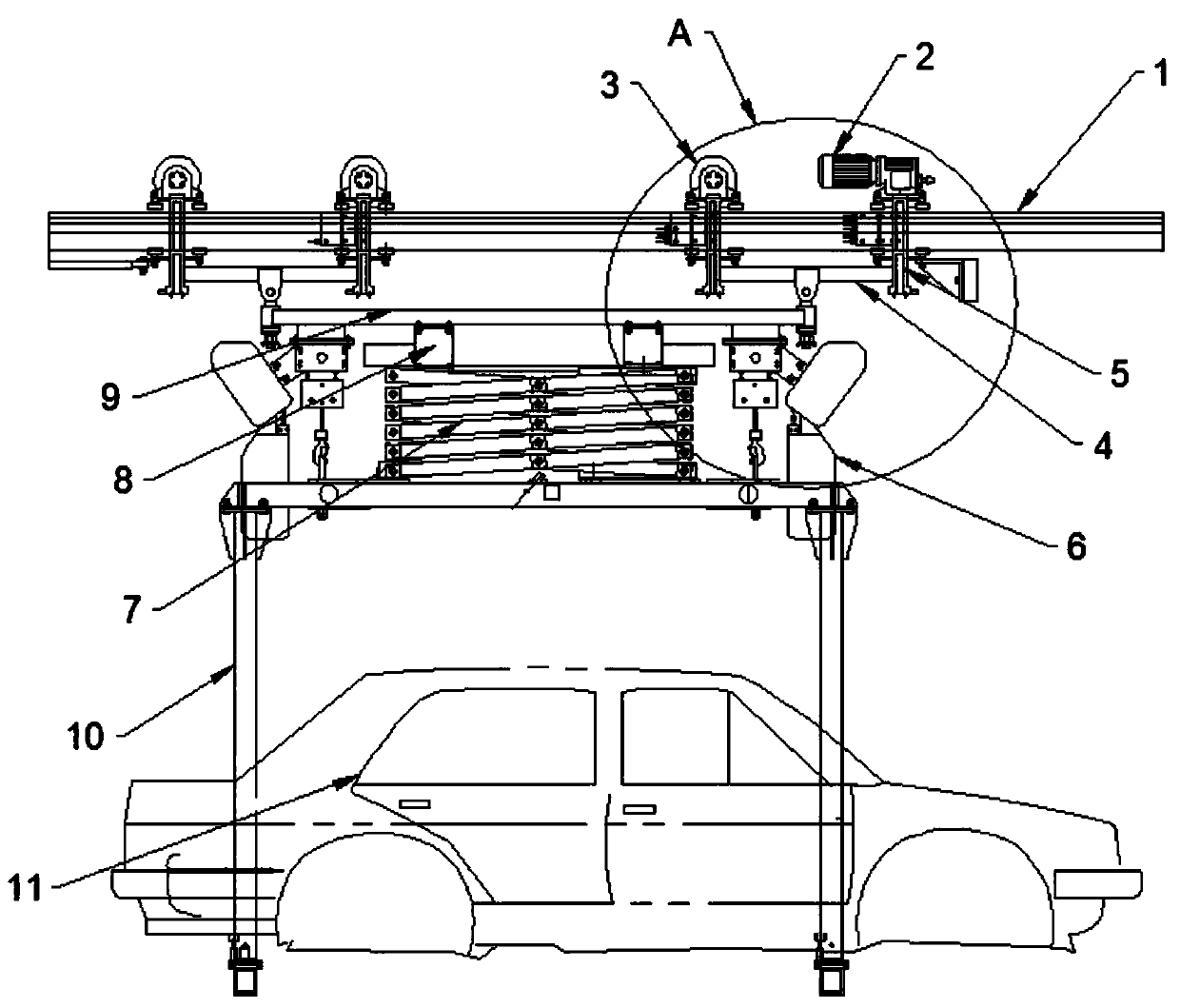 Aloft ground stereoscopic disassembling suite device