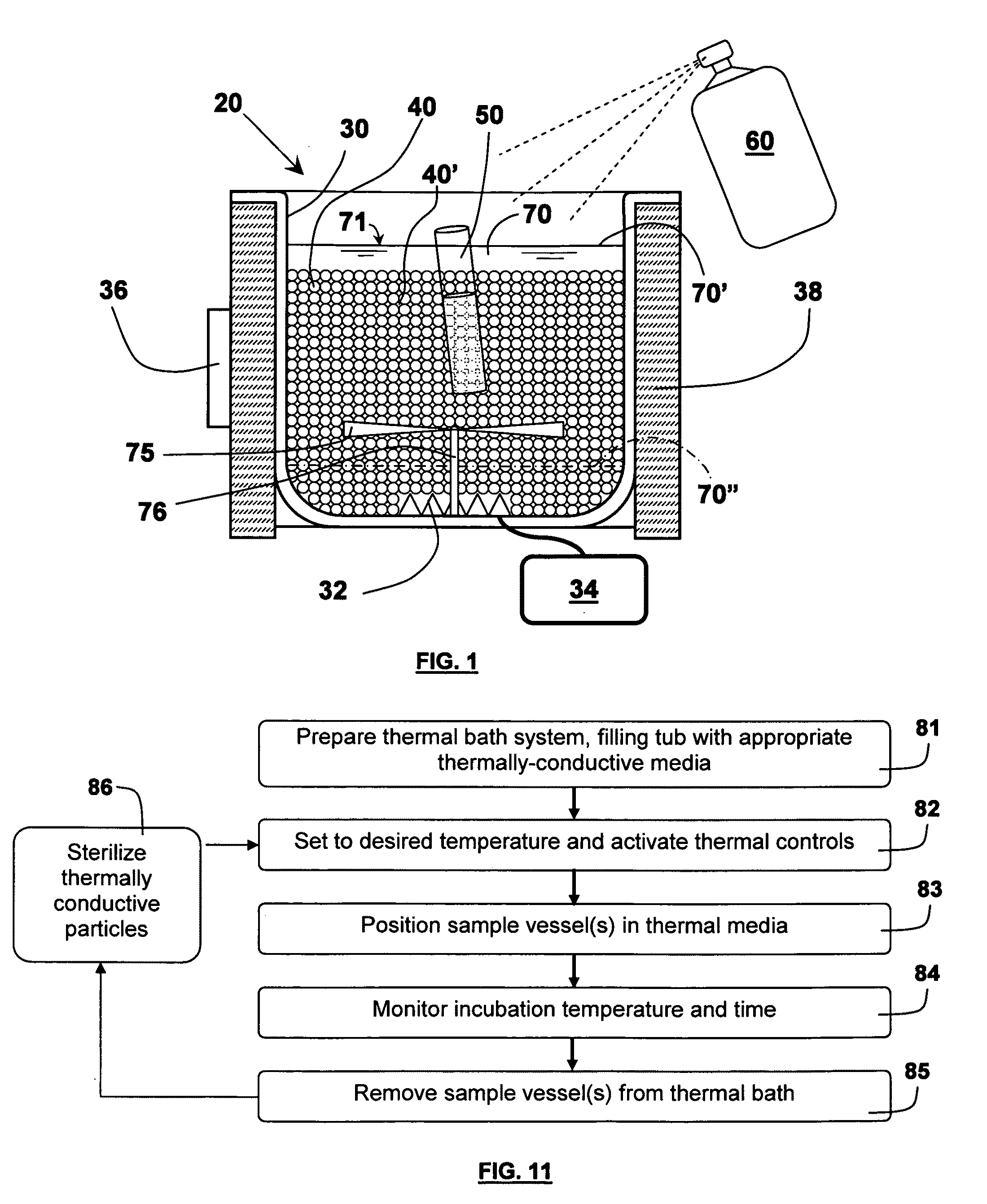Thermal bath systems and thermally-conductive particulate thermal bath media and methods