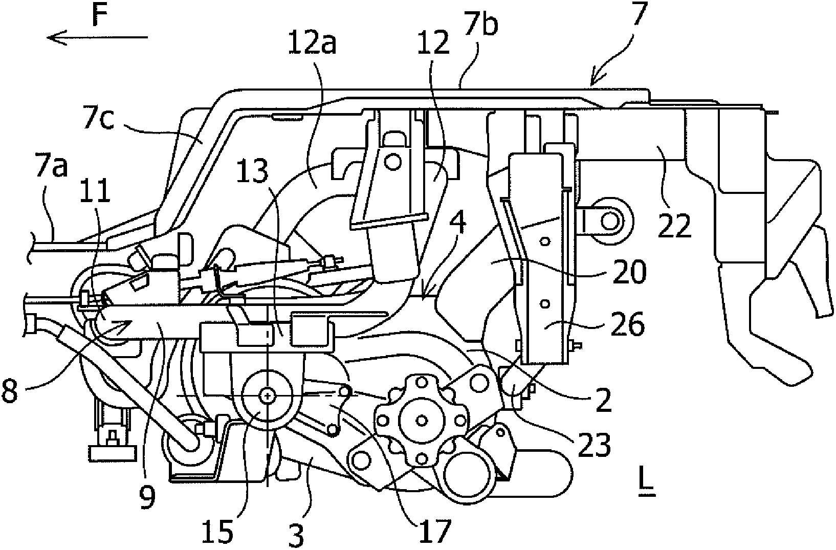 Power unit suspension structure for electric vehicle