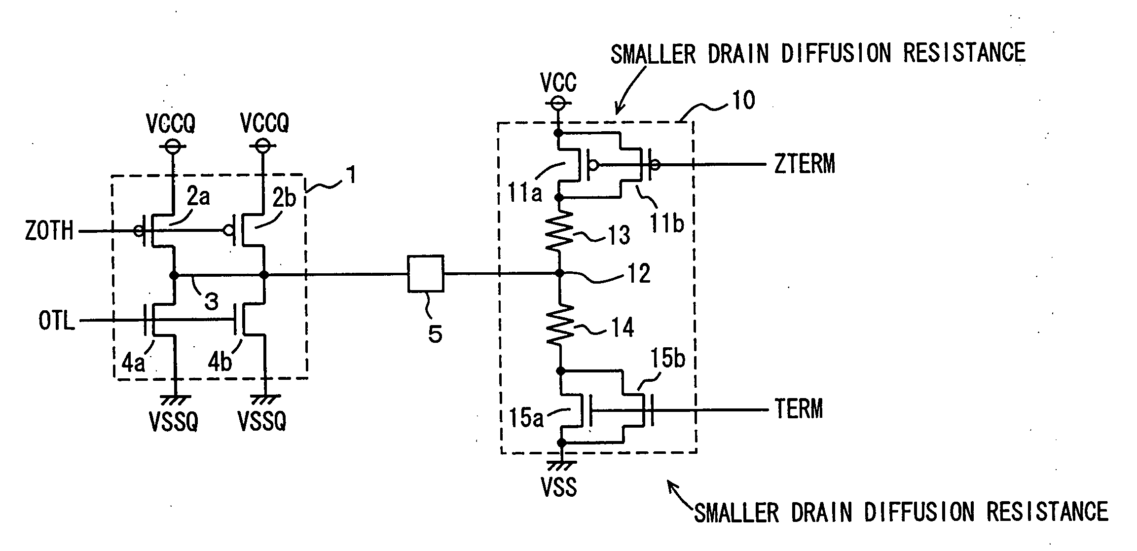 Semiconductor device with bus terminating function