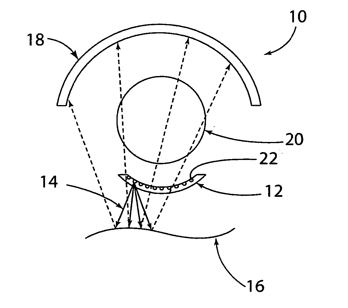 Tomographic imaging system using a conformable mirror