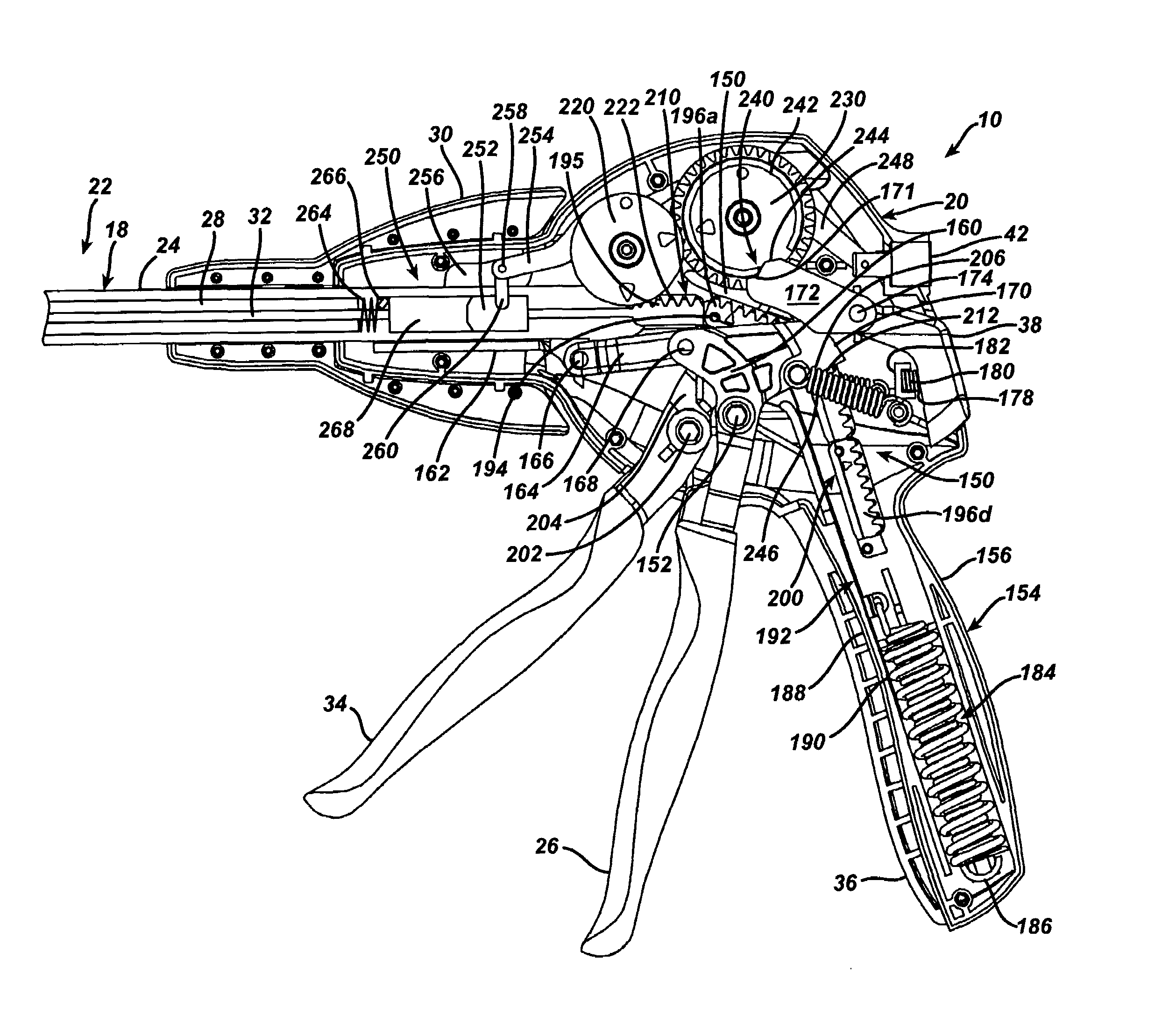 Multi-stroke mechanism with automatic end of stroke retraction
