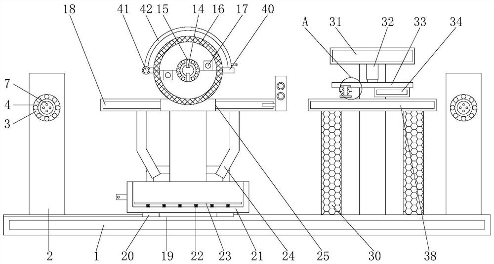 Raw material rolling and slitting device for packaging box processing